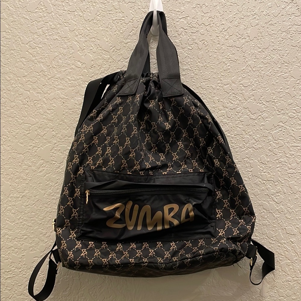 Zumba Wear 2-Way Black and Z Gold Backpack